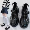 Morbida sorella Lolita pan di spagna con cinturino e plateau scarpe da bambola cos testa tonda studentessa Princess Single Shoe 240118