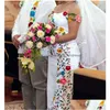 Свадебные платья Русалка Белое мексиканское платье с цветочной вышивкой Длинные атласные элегантные свадебные платья Vestido De Novia Off The Shoder G Dha9L