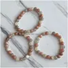 Beaded MG2031 Ny design 8 mm Rainbow Sunstone Armband Set Womens Natural Gemstone Beaded Energy Jewelry Drop Delivery Smycken Brace Dharg