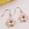 Dangle Earrings Silver Plated Freshwater 4-5MM Pearl Drop Real Natural For Charm Women 10 Pairs/lot