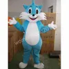 blue cat Mascot Costume Simulation Cartoon Character Outfits Suit Adults Size Outfit Unisex Birthday Christmas Carnival Fancy Dress