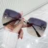 2024ss High Quality Top Luxury Men and Women Pearl Classic Frameless Sunglasses Designer New Fashion computer