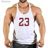 Men's Tank Tops 2022 Cotton Gym Tank Tops Men Sleeveless Tanktops For Boys Bodybuilding Clothing Undershirt Fitness Stringer Running VestL240124