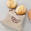 Bolsa de pão de linho sacos reutilizáveis para cordão de cordão caseiro de armazenamento artesanal Baguete de alimentos 240125