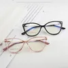 Zonnebril Anti-blauw licht blokkerende bril Metaal Cat Eye-frame Dames Decoratieve luxe ontwerper Retro transparante bril voor dames