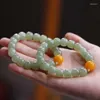 Charm-Armbänder, natürliches Hetian-Jade-Armband, sonniges Wasser, altmodische Perle mit Bienenwachs, modischer, frischer Einzelring für Herren und Damen