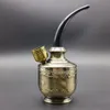 5,3 Zoll Wasserfilterpfeife Tragbare Mini Shisha Shisha Metall Gold Rauchpfeifen Geschenke Bong