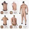 Acessórios de traje realista masculino torso forma mascular abs falso músculo barriga corpo terno com natural ho peito camisa para cosplay traje
