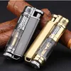 Lighters focus cygaro metalowy metalowy pochodnia Turbo LightersStraight Jet Windproof papieros zapalniczka YQ240124