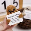 Positieve Energie Aardappel Knuffel Pocket Mini Handgemaakte Pluche Wol Gebreide Pop Met Kaart Leuk Kerstcadeau Woondecoratie 240124