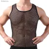 Herren Tank Tops Männer Weste Unterhemd Homosexuell Kleidung Nylon Mesh Shirt Durchsichtig Sheer Long Sleeves T Shirts Sexy Transparent Shirt UnterwäscheL240124