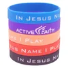 Armband 20st i Jesus namn jag spelar gummi armband silikonarmband