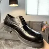 Platfrom Mens 2023 New Style Genuine Leather Brand Fashion Designer Black Brogues Daily Work Business Shoes