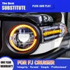 Car Headlight Assembly Dynamic Streamer Turn Signal For Toyota FJ Cruiser LED Headlight Assembly 07-20 Auto Parts Daytime Running Light