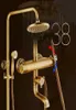 European Antique Thermostatic Faucet Shower Set Brass Retro Smart Thermostatic Mixer Shower Head Bathroom Shower Set X07059946911