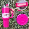 Comso Pink Flamingo Parade 40oz Quencher H2.0 Opatelon Moonshine Mugs Cups Care Car Cuc Cup Steeld Steeld Cups with Silicone Monther Us Stock 0128