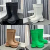 2023 Stiefel Designer Männer Frauen Regenstiefel Kniehoher Schnee Schwarz Weiß Braun Sperre Winter Mode High Heels Wasserdicht Oberschenkelhoch