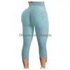 Traje de yoga Mujeres Burbuja Levantamiento de cadera Legging Cintura alta Fitness Gimnasio Pantalones deportivos Push Up Elasticidad Plus Tamaño Recortado Apretado Drop Deli DHDU4