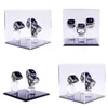 Caixas de jóias 3 Slot Championship Ring Display Case Box Baseball Softball Drop Delivery Embalagem OT9XM