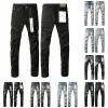 Lila Designer-Jeans für Herren, modisch, Distressed, zerrissen, Biker, Damen-Denim, Cargo, für Herren, schwarze Hose, 28–40, 739733994
