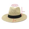 Berets Fashion Summer Handmade Cowboy Straw Hat Women Men Outdoor Travel Beach Hats Unisex Solid Western Panama Sunshade Cap