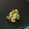 Viviennes Westwoods The the Middle Ages opens her full diamond rings light luxury gold-plated skull standard ring