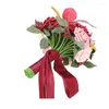 Flores decorativas casamento buquê de flores artificiais ornamentos de simulação para noiva ou damas de honra