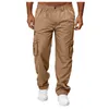 Mannen Cargobroek Zomer Werkbroek Stretch Taille Losse Multi Pocket Casual Broek Broek Sport Outdoor Dragen 240122