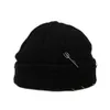 Beanie/skalle kepsar vinter nya harajuku mössor stickade hatt kvinnor mode varma tjocka gorras män hip hop pin hole skallcap kort hatt unisex grund cap 240125