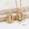 Colares Pingente Ruixi Moda Encantos Joyeria Religiosa Jóias Femme Brilhante Não Desbotado Acessórios Cristão Santa Virgem Maria Guadalupe