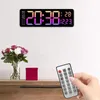 Relógios de parede LED Despertador de mesa com controle remoto Temp 16 polegadas Digital para quarto escritório aprendendo sala de estar ao lado