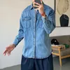 Herenjassen Trendy Y2K Cool Hip Hop Street Denim Jacket Set Kwaliteit Design Kleding Dunne Casual Mode Koreaanse Single Breasted