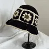 Bérets femmes chapeau chaud hiver seau tricoté casquette pêcheur accessoires main crochet chapeaux mignon décontracté voyage porter