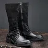 Vintage Knee High Men Genuine Leather Comfortable Handmade Brand Designer Autumn New Fashion Long Shoes Boots Male