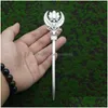 Hair Clips & Barrettes Hair Clips Moon And Lotus Hairpin Womens Jewelry Buddhist Drop Delivery Jewelry Hairjewelry Dhxnp