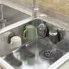 Kitchen Storage Space Aluminium Sponge Holder Sink Dish Washing Drain Drying Rack Accessories