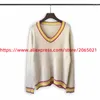 Pulls pour hommes Mohair Rose et blanc Stripe Knit Pull Crewneck Hommes Femmes Unisexe Casual Sweatshirts surdimensionnés