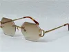 선글라스 새로운 레트로 피카딜리 불규칙한 크리스탈 컷 렌즈 안경 0118 프레임리스 패션 아방가르드 디자인 UV400 밝은 색 장식 안경