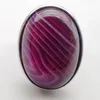 Bagues de cluster Veines violettes Agate Pierre Ovale Perle Gem Bague Bijoux Pour Femme Cadeau Taille 8 x 127