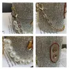 New Designer Trending Purses And Handbags Women Rhinestone Diamond Bucket Bag Evening Bridal Party Pearl Chains Lipstick Clutch Y22448