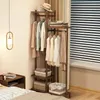 Płytki dekoracyjne sypialnia z litego drewna i domowe wkładki do przechowywania pokój wiszący pionowe ubrania wiszące
