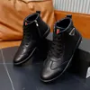 Top Brand America's Cup high-top Sneakers Shoes White Black Leather Hook-and-loop Casual Walking Zip Comfort Motorcycle Boot Wholesale Footwear EU38-46