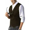 Men's Vests Herringbone Casual Suit Vest Shawl Lapel Wool Tweed Dress Waistcoat For Wedding Party Dinner Men Clothing