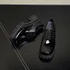 5.5 Cm Height Patent Mens Derby Handmade Genuine Leather 2024 Elegant Black Italian Dress Social Shoes Man