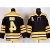 Jerseys de hockey vintage # 4 Bobby Orr Jersey MENS Negro 75.o Clásico de invierno Camisas cosidas amarillas 1976 Nation Team A Patch M-X 99