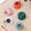 Mokken Luxe mok en verguld rond handvat Creatieve keramische koffiekopset Liefhebbers Espresso Cadeau