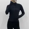 Stroje jogi z długim rękawem Sportowa kurtka sportowa lu-38 kobiety zip fitness zimowa ciepła siłownia top aktywne odzież robocza trening ubrania wo 81