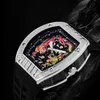 Watches Swiss Top armbandsur Richards Highend Replica Automatisk icke -mekanisk kinesisk stil Diamond Inlaid Dragon Tiger Watch Luxury 2024