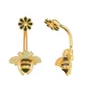 Nombril Bell Button Rings Style mixte couleur or série animale nombril anneau 14G abeille serpent papillon pendant Nombril Piercing Nombril ventre anneau bijoux YQ240125