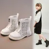 Bottes de style britannique pour enfants, chaussures de mode coréenne pour filles, chaudes et résistantes à l'usure